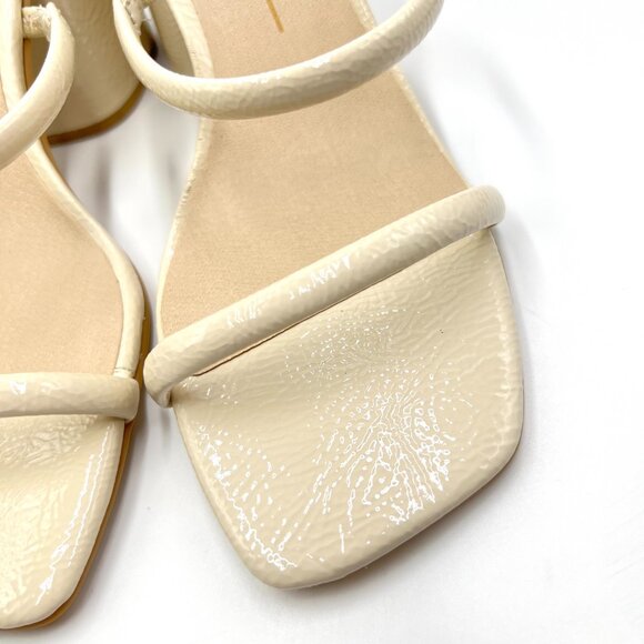 Dolce Vita Womens Size 10 Netra Ivory Cream Patent Block Heels Sandals Shoes NEW - Picture 4 of 13